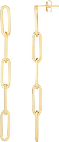 14K Gold Paperclip 5 Link Drop Earring in Saudi Arabia