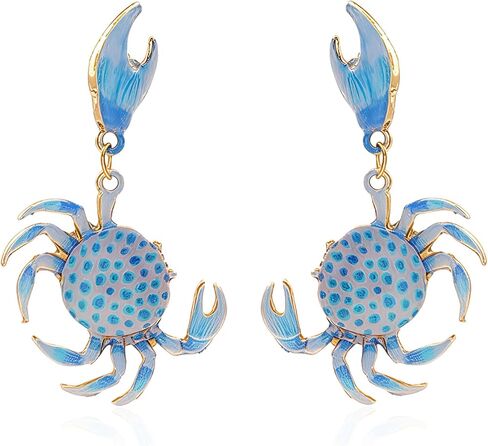 Cute Spotted Crab Earrings for Women Creative Exaggerated Ocean Animal Drop Dangle Earrings Summer Beach Ocean Seaside Party Jewelry in Kuwait