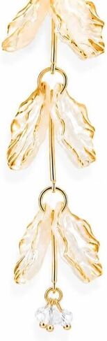 Women's Cream Floral Dangle Earrings, Large Pearlescent Flower Statement, Botanical Leaf Tassel Jewelry, Romantic Bohemian Accessory, Gift for Her in Kuwait