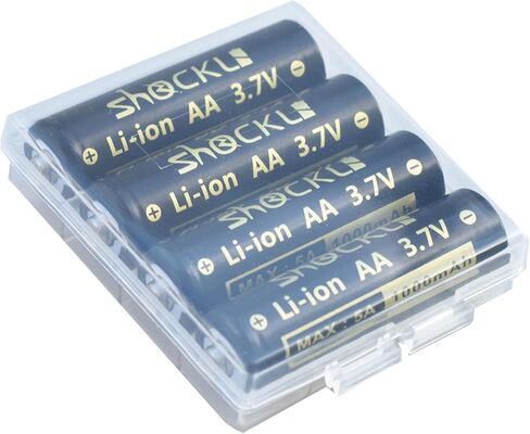 4-Pack AA 3.7V 1200mAh Rechargeable Batteries [ 800mAh Upgraded ] AA/14500/3.7V Button top for Flashlight, Headlamp(NOT AA, No Plastic Box) in Saudi Arabia