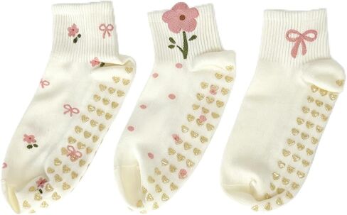 Crimped Pilates Socks for Women Preppy Crew Grip Socks for Barre Dance in Saudi Arabia