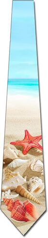 Three Rooker Beach Ties Mens Starfish Neckties Summer Tie in Kuwait