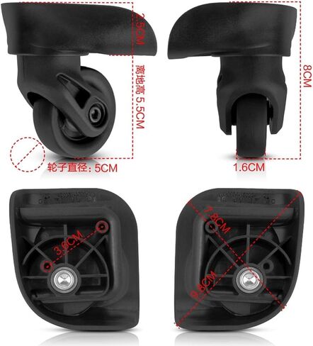 Luggage Wheels Replacement， 360 Swivel Plastic Wheel Replacement Luggage Travel Suitcase Wheels Repair Replace in Kuwait