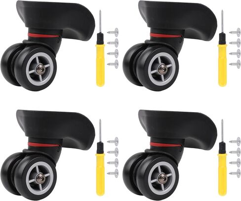4Pcs Universal Swivel Wheel Right (Big) Suitcase Wheel (4R) 115W Series W042 Wheel Replacement Black in Saudi Arabia