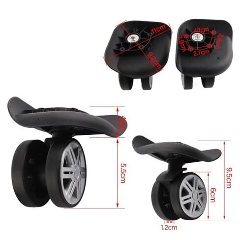 ‌2-Pack Universal Luggage Replacement Wheels 360° Silent Swivel Casters for Suitcases & Trolleys with 12 Screws Durable Travel Spare Parts‌ in Kuwait