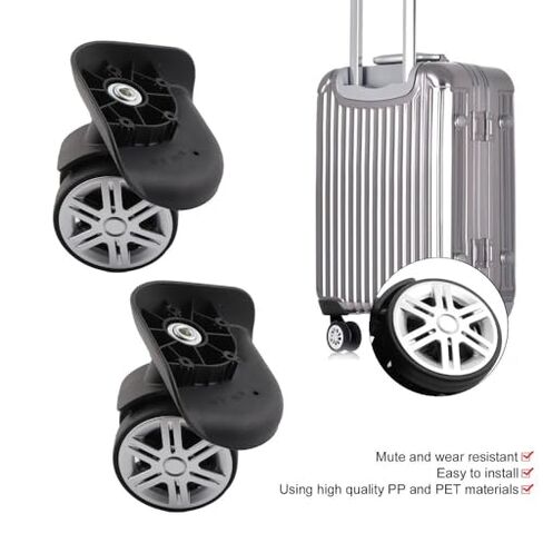 ‌2-Pack Universal Luggage Replacement Wheels 360° Silent Swivel Casters for Suitcases & Trolleys with 12 Screws Durable Travel Spare Parts‌ in Kuwait