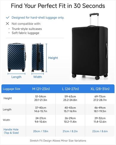 LUGGEX Luggage Cover, Suitcase Covers for Luggage with Hook & Loop Bottom Closure, Luggage Covers for Suitcase Tsa Approved (Fit 22-23in) in Saudi Arabia