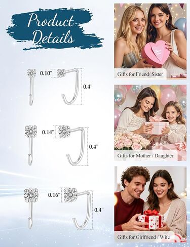 Freekiss 3 Pairs Sterling Silver Plated Half Hoop Earrings for Women, Stackable Backless Stay-Close Hoop Set, Moon Star Heart Pearl Bow CZ Designs, Hypoallergenic Sleep-Friendly Everyday Jewelry Gift in Saudi Arabia