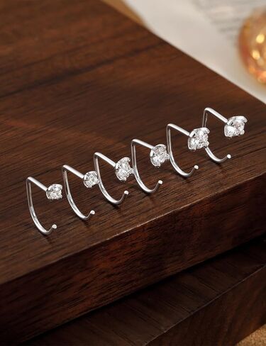 Freekiss 3 Pairs Sterling Silver Plated Half Hoop Earrings for Women, Stackable Backless Stay-Close Hoop Set, Moon Star Heart Pearl Bow CZ Designs, Hypoallergenic Sleep-Friendly Everyday Jewelry Gift in Saudi Arabia