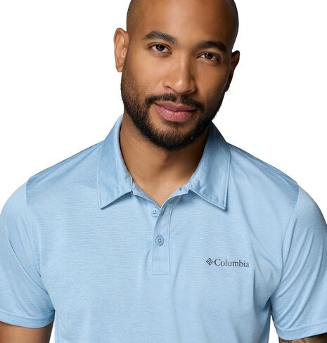 Columbia Men's Hike Short Sleeve Polo, Ripple Blue Heather, XX-Large in Kuwait