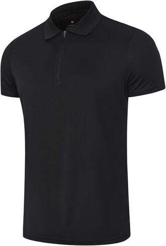 Mens Quick Dry Polo Shirts Short Sleeve Golf Shirts Active Workout Collared Tee Shirt in Kuwait