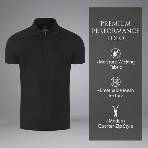 Mens Quick Dry Polo Shirts Short Sleeve Golf Shirts Active Workout Collared Tee Shirt in Kuwait