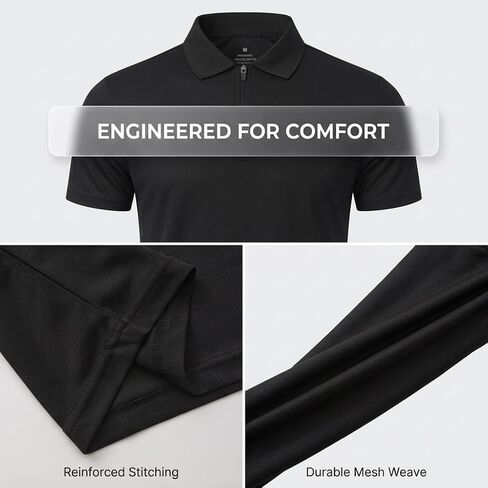 Mens Quick Dry Polo Shirts Short Sleeve Golf Shirts Active Workout Collared Tee Shirt in Kuwait