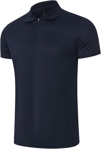Mens Quick Dry Polo Shirts Short Sleeve Golf Shirts Active Workout Collared Tee Shirt in Saudi Arabia