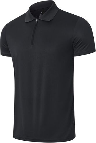Mens Quick Dry Polo Shirts Short Sleeve Golf Shirts Active Workout Collared Tee Shirt in Kuwait
