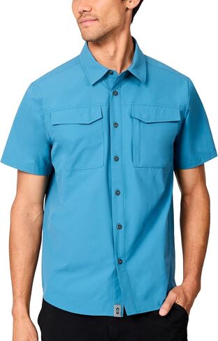 Free Country Men's Polo Shirt Short Sleeve Anti-Odor UPF+ Stretch Polo with Pockets Gym Tactical Athletic Tennis Golf-Sedona in Kuwait