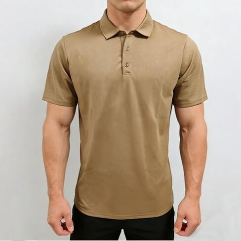 Men's Quick Dry Lightweight Polo Shirt – Breathable Performance Short Sleeve Tactical Golf Shirt for Casual and Active Wear in Kuwait