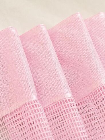 Jayla Pink Semi-Sheer Floral Lace Curtain Swag for Kitchen Half Window Bathroom Decoration Rod Pocket,39 x 39 Inch, 1 Panel in Saudi Arabia