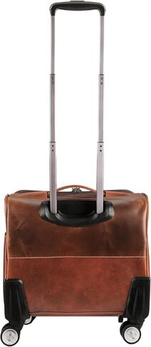 KomalC Leather Rolling Briefcase for Men – Wheeled Laptop Bag with 21" Trolley Handle, Premium Buffalo Leather Business Travel Case in Kuwait