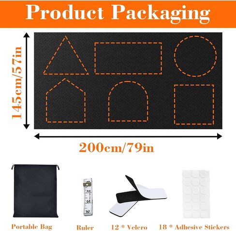 57" W x 79" H No Drill Blackout Window Cover, Portable Pleated Black Out Shades, Easy Install Room Darkening Window Treatments for Bedroom, Living Room, Cuttable Window Blinds in Saudi Arabia