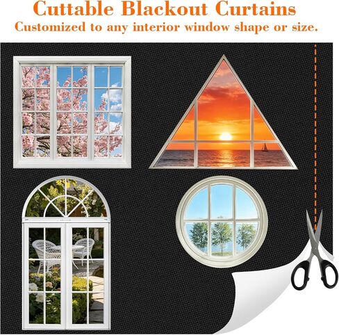 57" W x 79" H No Drill Blackout Window Cover, Portable Pleated Black Out Shades, Easy Install Room Darkening Window Treatments for Bedroom, Living Room, Cuttable Window Blinds in Saudi Arabia
