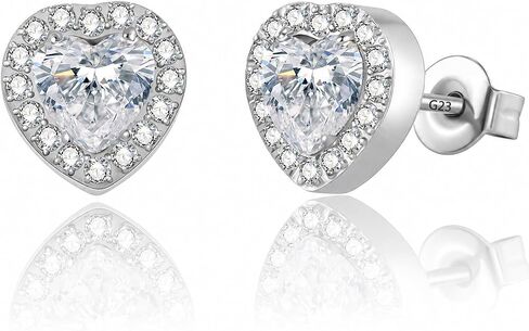 Titanium Halo Stud Earrings, Hypoallergenic Implant Grade G23 Health Earring for Sensitive Ears, Astm F136 Medical Grade Titanium Paved CZ Studs for New Piercing丨 Lead-free, Nickel-free, Non Tarnish丨8MM, 20 Gauge, 5A Cubic Zirconia in Saudi Arabia