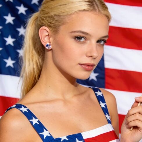 4th of July Earrings for Women United States 250th Anniversary Merchandise 1776-2026 250 Years American Flag Stripe Star Earrings Patriotic Red White Blue Independence Day Jewelry in Kuwait