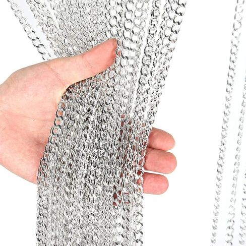 Aluminum Chain Curtain Kit Preventing, for Home Office Decor, Silver 84.4x35.4in in Kuwait