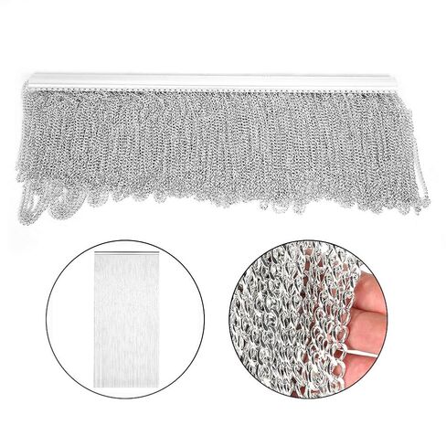 Aluminum Chain Curtain Kit Preventing, for Home Office Decor, Silver 84.4x35.4in in Kuwait