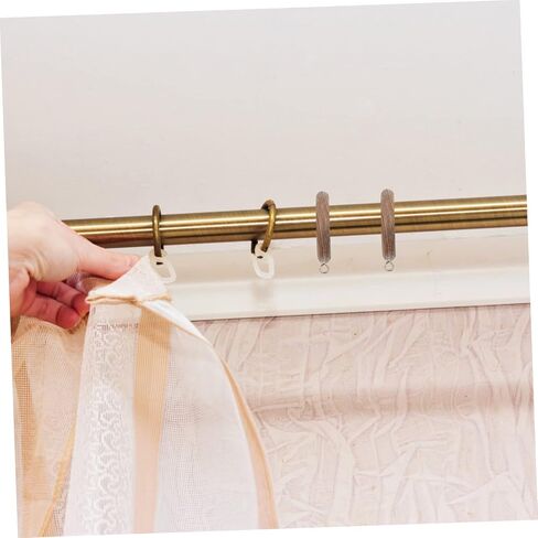 Ipetboom Wooden Curtain Rings Set of 2 Decorative Drapes Hanging Rings for Roman Rods Household Curtain Accessories Easy Installation in Kuwait