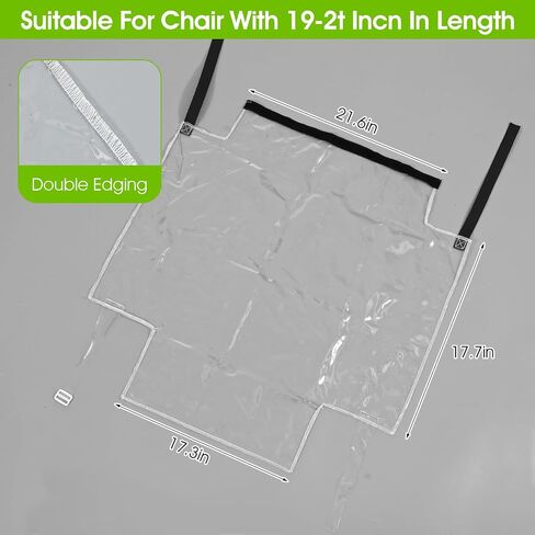 4 Pcs Clear Chair Covers, Plastic Seat Covers with Adjustable Belt Strap Waterproof Scratch Resistant Chairs Seats Protectors for Most 18’’–22’’ Chair （19 x 21 x 3 Inch） in Kuwait