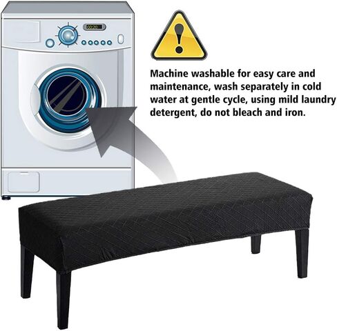 Balana Jacquard Dining Room Bench Covers, Stretch Spandex Upholstered Slipcover, Anti-Dust Removable Washable Seat Protector for Living Room, Kitchen in Saudi Arabia