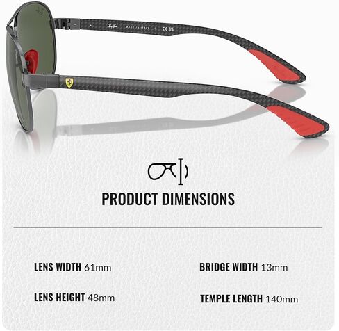 Ray-Ban RB8331M SCUDERIA FERRARI COLLECTION Pilot Shaped Sunglasses for Men & Women with Official RAYBAN Eyewear Kit in Kuwait