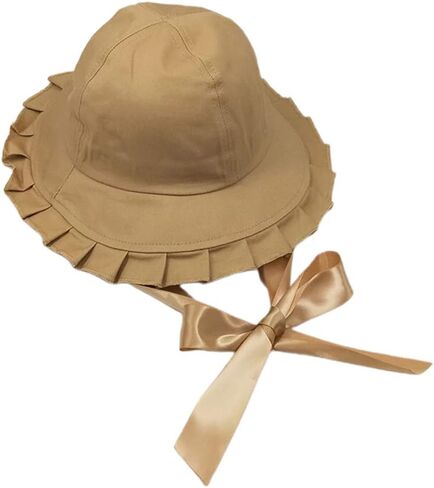Women Sweet Wide Brim Bucket Hat with Long Ribbon Chin Strap Japanese Bowknot Sunscreen Fisherman Cap in Kuwait