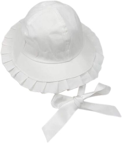 Women Sweet Wide Brim Bucket Hat with Long Ribbon Chin Strap Japanese Bowknot Sunscreen Fisherman Cap in Kuwait