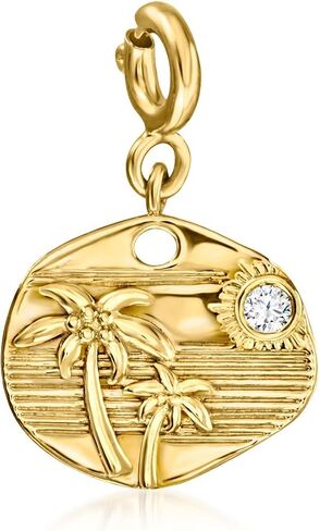 Ross-Simons 18kt Gold Over Sterling Tropical Charm With Single Diamond in Kuwait