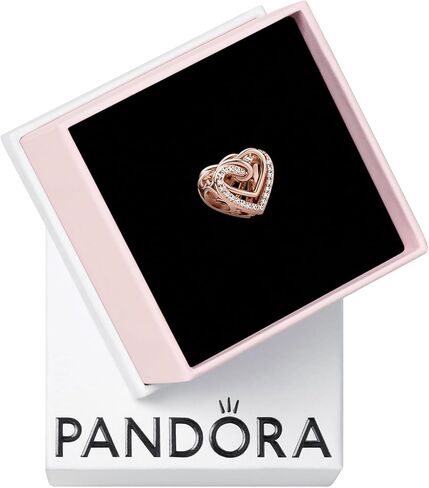 PANDORA Sparkling Entwined Hearts Charm Bracelet Charm Moments Bracelets - Stunning Women's Jewelry - Gift for Women - Made Rose & Cubic Zirconia in Kuwait