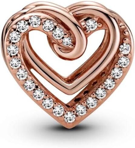 PANDORA Sparkling Entwined Hearts Charm Bracelet Charm Moments Bracelets - Stunning Women's Jewelry - Gift for Women - Made Rose & Cubic Zirconia in Kuwait
