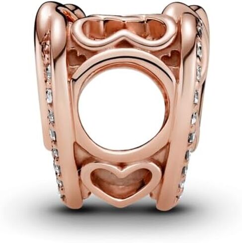 PANDORA Sparkling Entwined Hearts Charm Bracelet Charm Moments Bracelets - Stunning Women's Jewelry - Gift for Women - Made Rose & Cubic Zirconia in Kuwait