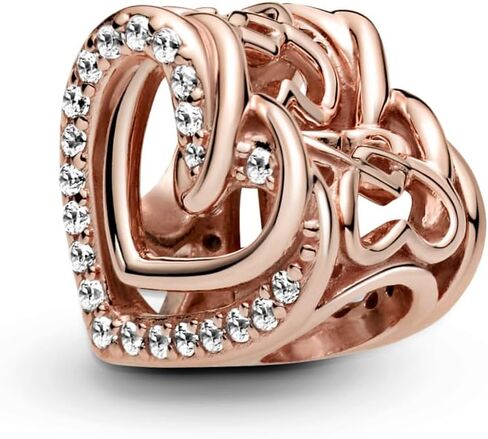 PANDORA Sparkling Entwined Hearts Charm Bracelet Charm Moments Bracelets - Stunning Women's Jewelry - Gift for Women - Made Rose & Cubic Zirconia in Kuwait