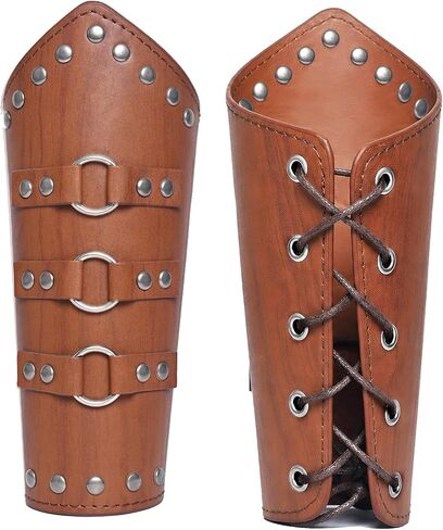 GYQMBT 1 Pair of Leather Arm Guards, Ren Faire Bracers,Medieval Viking Arm Guards for Halloween Dress Up in Saudi Arabia