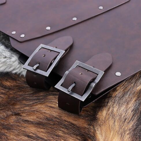 Medieval Knight Leather Chest Armor, Adjustable Viking Faux Leather Shoulder Armor Archer Vest Armour for Cosplay in Kuwait