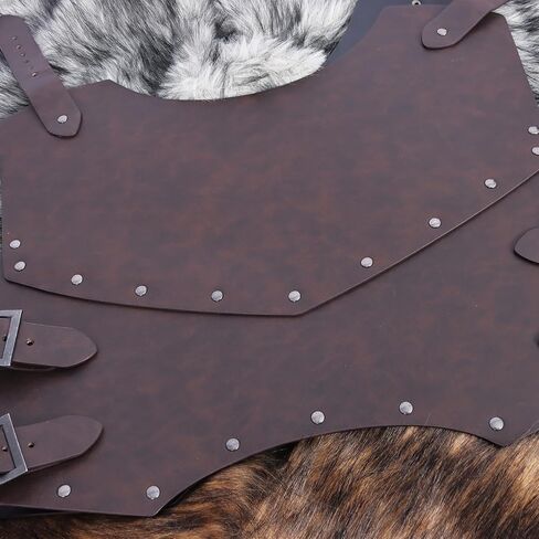 Medieval Knight Leather Chest Armor, Adjustable Viking Faux Leather Shoulder Armor Archer Vest Armour for Cosplay in Kuwait
