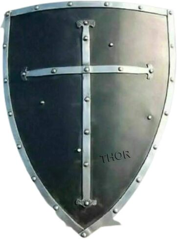 THOR INSTRUMENTS Medieval Templar Cross Shield Combat Ready For Battle Armor Shield Rustic Vintage Home Decor Gifts in Kuwait
