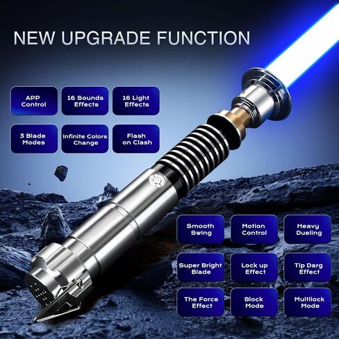 RGB Lightsaber for Adults - 16 Color Light & 16 Sound Fonts - Metal Hilt Dueling Lightsaber with Bluetooth Control, Bright LED Blade for Cosplay, Training, Gift in Saudi Arabia