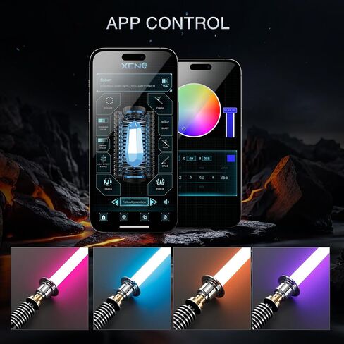 RGB Lightsaber for Adults - 16 Color Light & 16 Sound Fonts - Metal Hilt Dueling Lightsaber with Bluetooth Control, Bright LED Blade for Cosplay, Training, Gift in Saudi Arabia