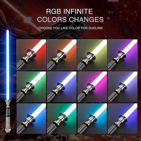 RGB Lightsaber for Adults - 16 Color Light & 16 Sound Fonts - Metal Hilt Dueling Lightsaber with Bluetooth Control, Bright LED Blade for Cosplay, Training, Gift in Saudi Arabia