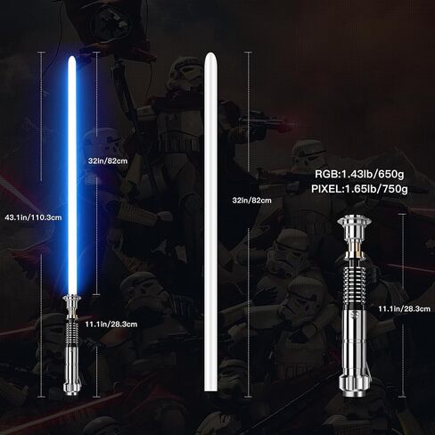 RGB Lightsaber for Adults - 16 Color Light & 16 Sound Fonts - Metal Hilt Dueling Lightsaber with Bluetooth Control, Bright LED Blade for Cosplay, Training, Gift in Saudi Arabia