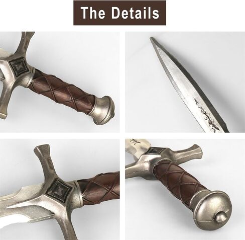 HOTTERCOS 15" Fake Foam Short Sword, Viking Dagger Knife, Fantasy Medieval Props for Halloween Cosplay LARP Party (Brown) in Saudi Arabia
