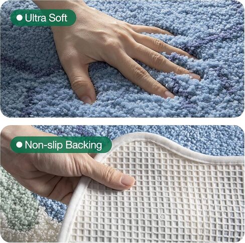 LUMI Cute Animal Bathroom Rugs, Plush Absorbent Bath Mats for Bathroom, Non-Slip Backing Washable Bath Mat, Ideal for Shower Sink Bathtub Room Decor, 20"x33", Blue Sea Turtle in Saudi Arabia